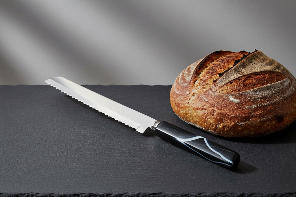 Natural Stone Trim Agate Bread Knife