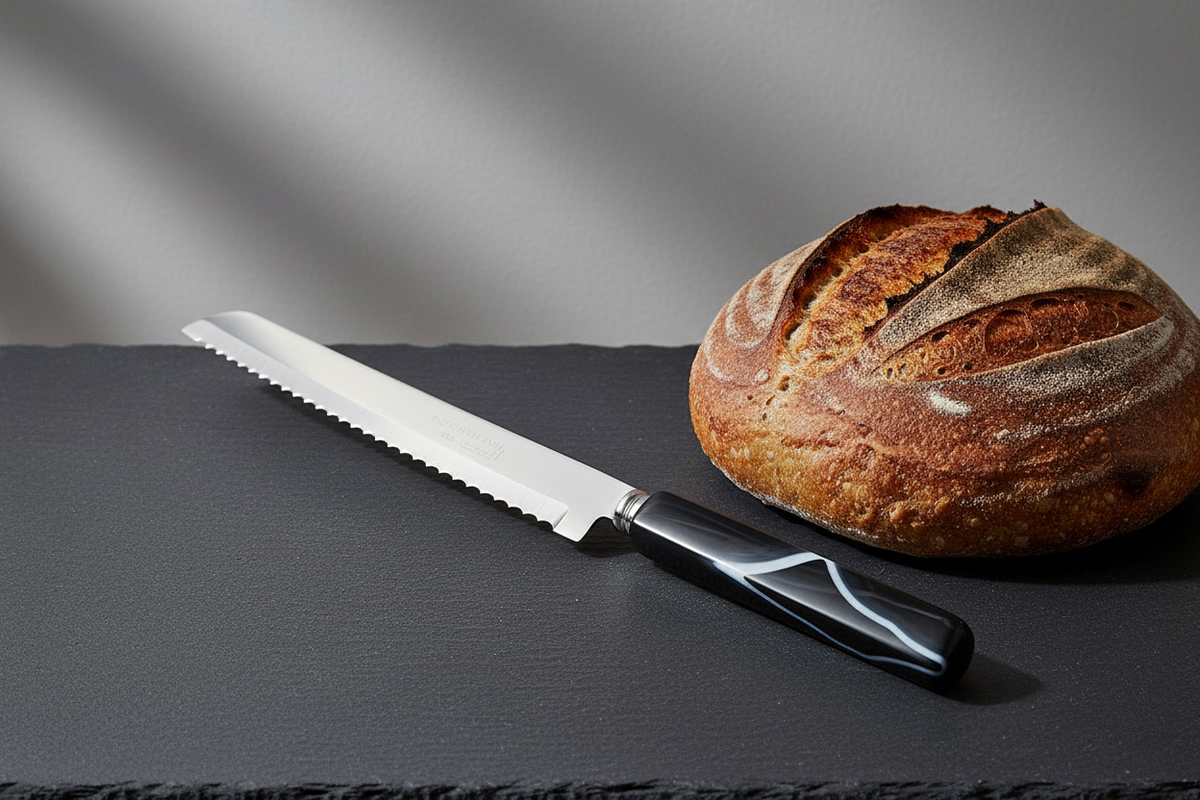 Natural Stone Trim Agate Bread Knife